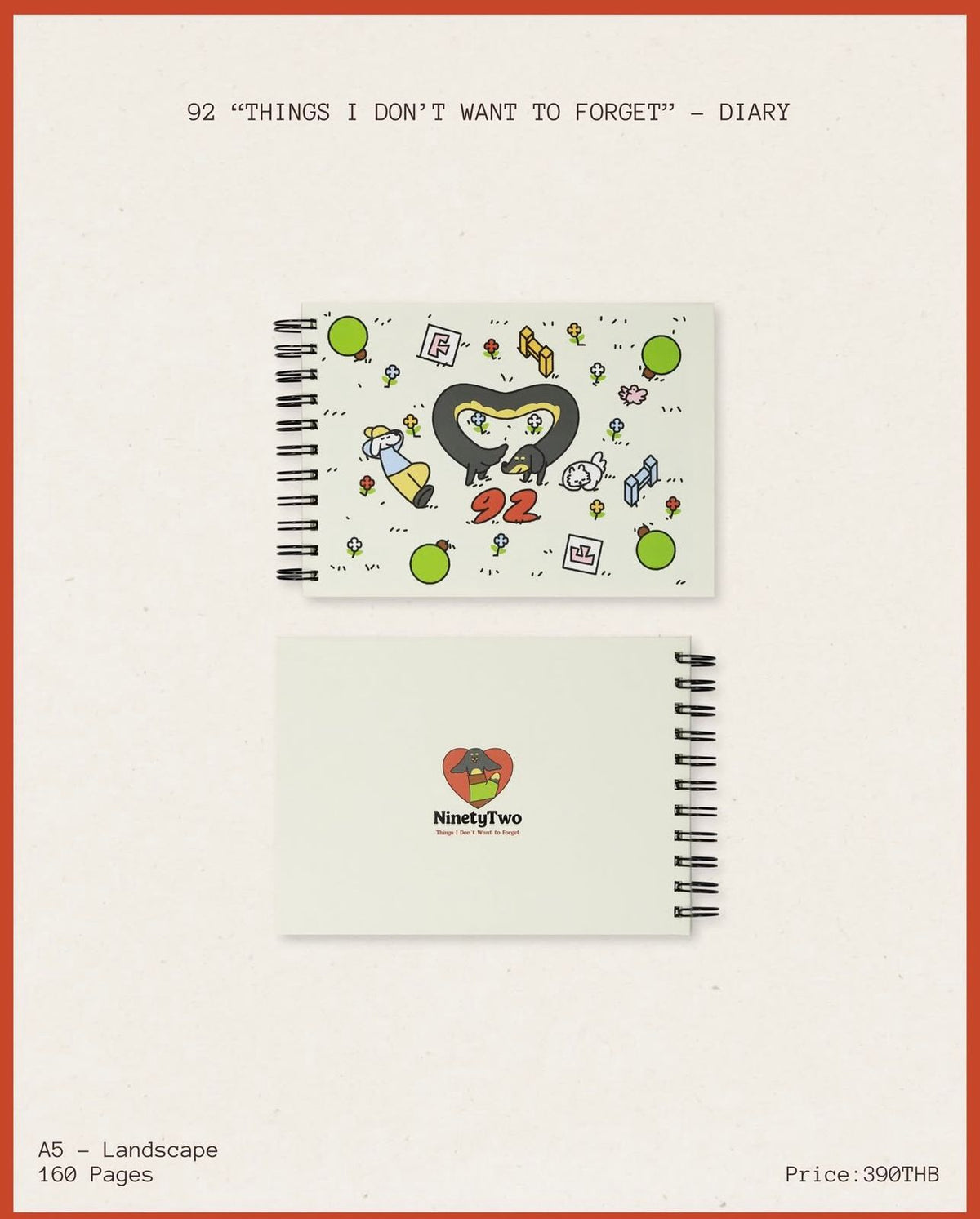 PRE-ORDER- 92 THINGS I DON'T WANT TO FORGET - DIARY