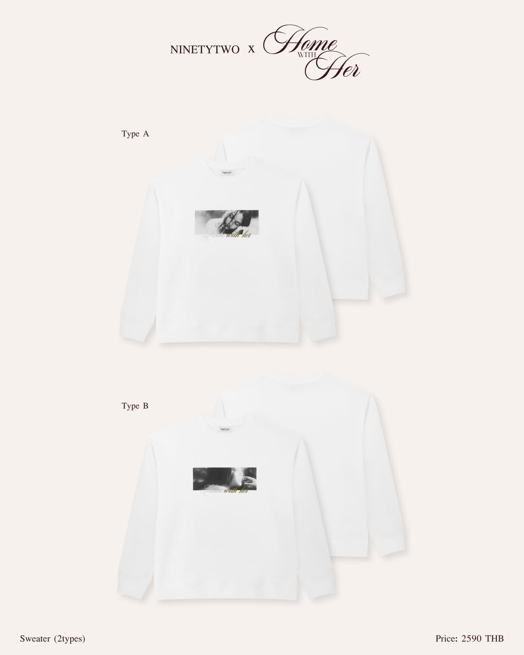PRE-ORDER - SWEATERS HOME WITH HER & NINETYTWOO
