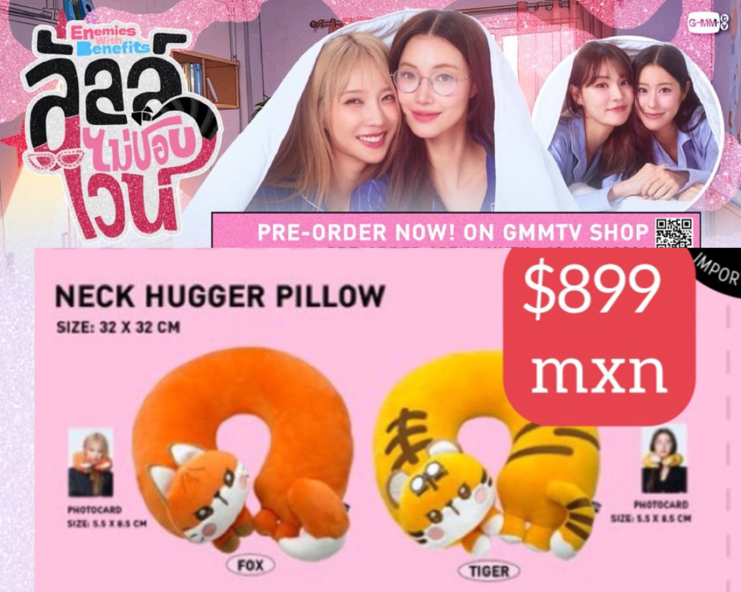 Pre-Order : Enemies With Benefits The Series - Neck Hugger Pillow